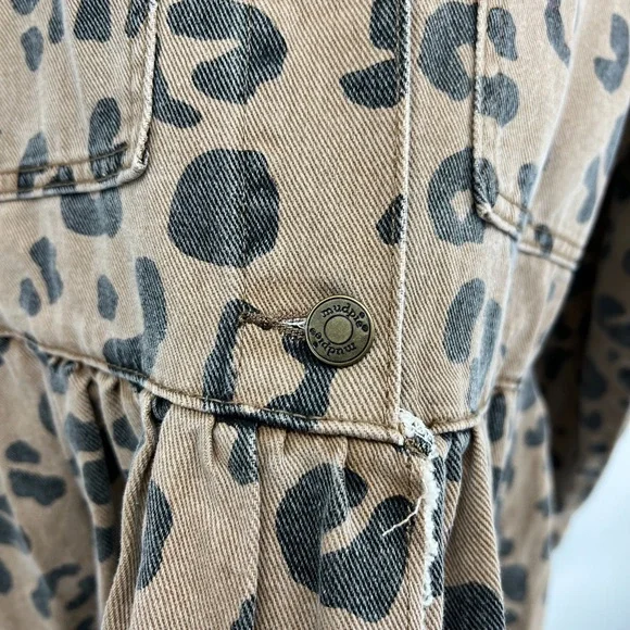 Mud pie Sz Large Leopard Peplum Jacket NWT - Picture 8 of 11